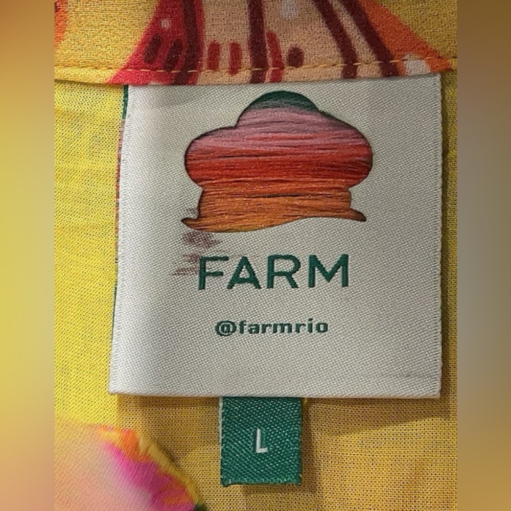 Farm Rio Anthropologie • Tiered Beaks & Bananas Dress • sz Large - Picture 3 of 10